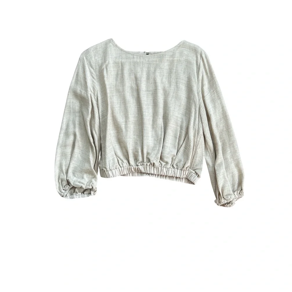 APRICOT Linen Blend Bubble Hem Crop Top - Picture 4 of 6